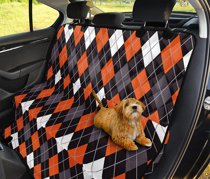Halloween Argyle Pattern Print Pet Car Back Seat Cover
