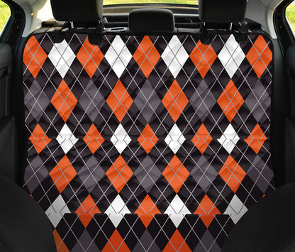 Halloween Argyle Pattern Print Pet Car Back Seat Cover