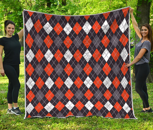 Halloween Argyle Pattern Print Quilt