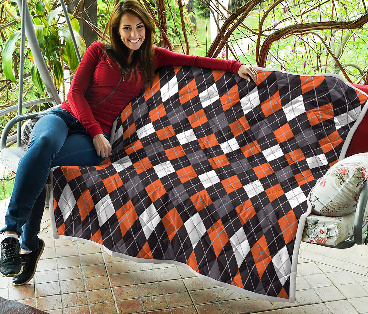 Halloween Argyle Pattern Print Quilt