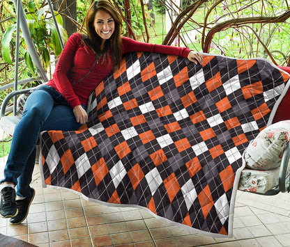 Halloween Argyle Pattern Print Quilt