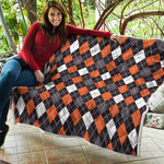 Halloween Argyle Pattern Print Quilt