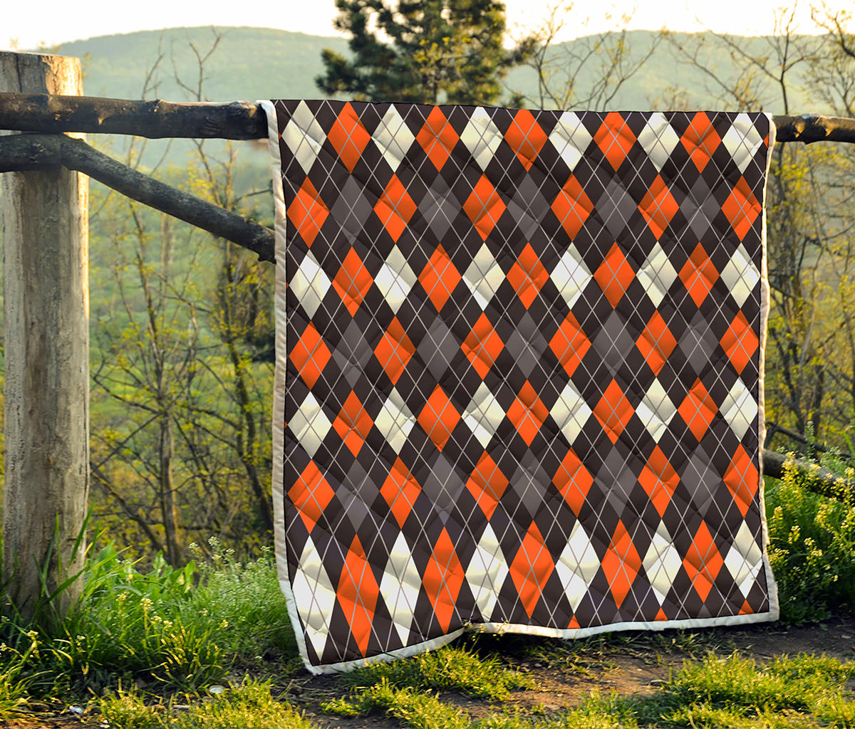 Halloween Argyle Pattern Print Quilt