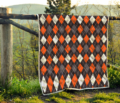 Halloween Argyle Pattern Print Quilt