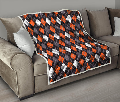 Halloween Argyle Pattern Print Quilt