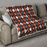Halloween Argyle Pattern Print Quilt