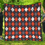 Halloween Argyle Pattern Print Quilt