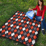 Halloween Argyle Pattern Print Quilt