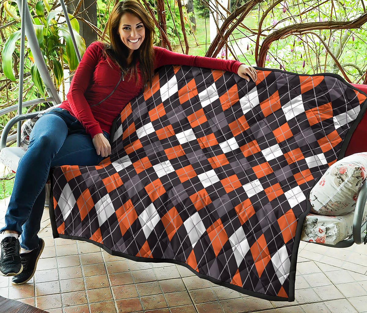 Halloween Argyle Pattern Print Quilt