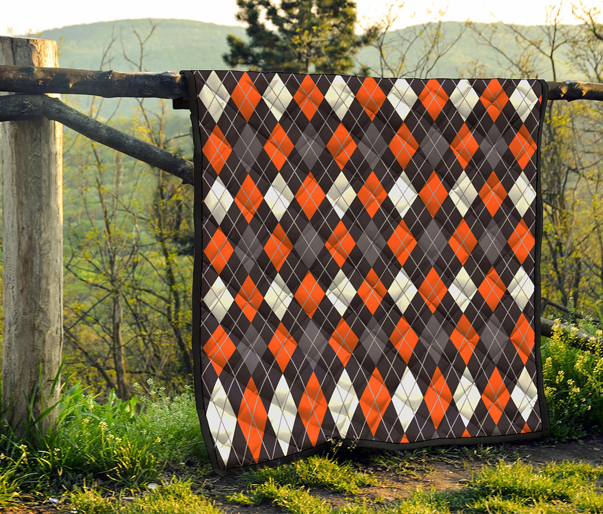 Halloween Argyle Pattern Print Quilt