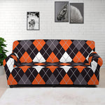 Halloween Argyle Pattern Print Sofa Cover