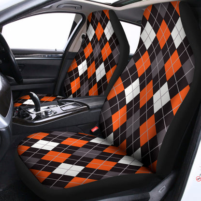 Halloween Argyle Pattern Print Universal Fit Car Seat Covers