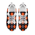 Halloween Argyle Pattern Print White Sneakers