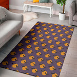 Halloween Bat And Moon Pattern Print Area Rug