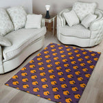Halloween Bat And Moon Pattern Print Area Rug