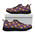 Halloween Bat And Moon Pattern Print Black Running Shoes