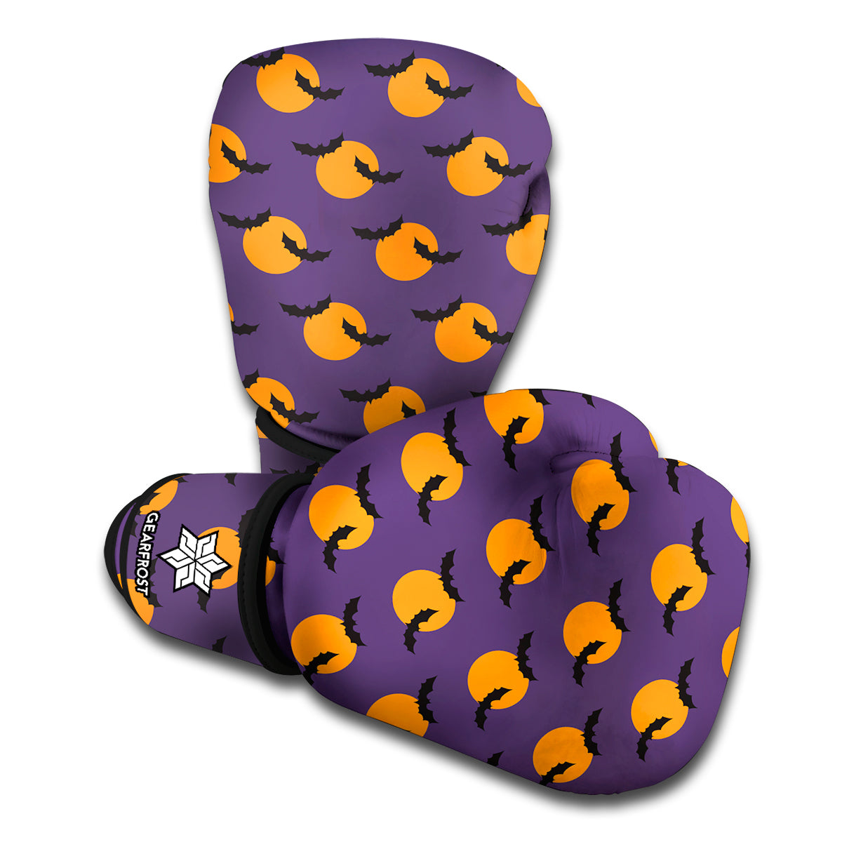 Halloween Bat And Moon Pattern Print Boxing Gloves