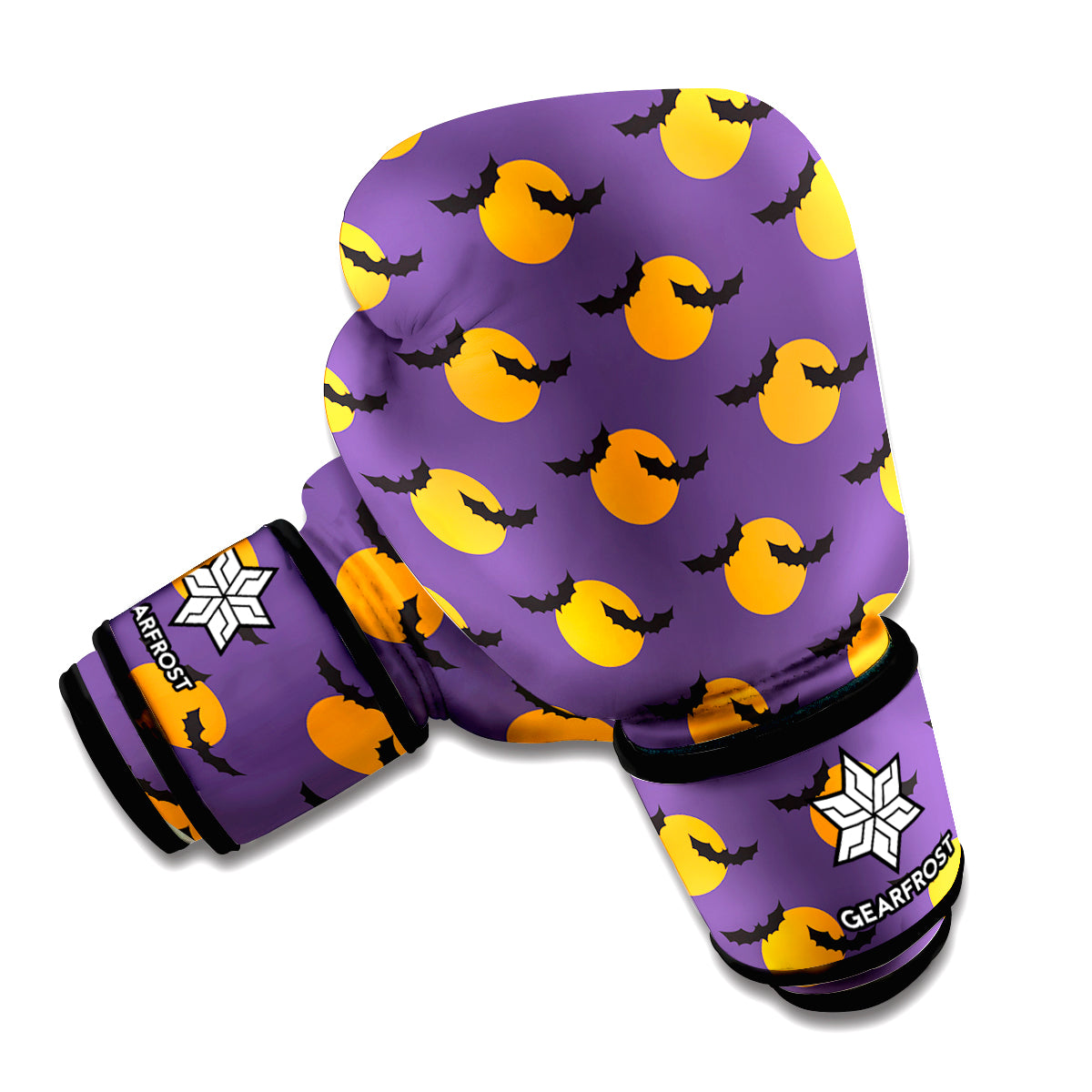 Halloween Bat And Moon Pattern Print Boxing Gloves