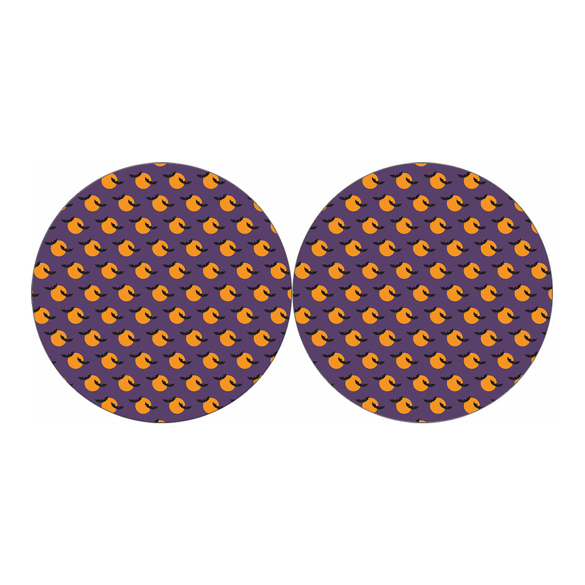 Halloween Bat And Moon Pattern Print Car Coasters