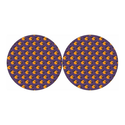 Halloween Bat And Moon Pattern Print Car Coasters