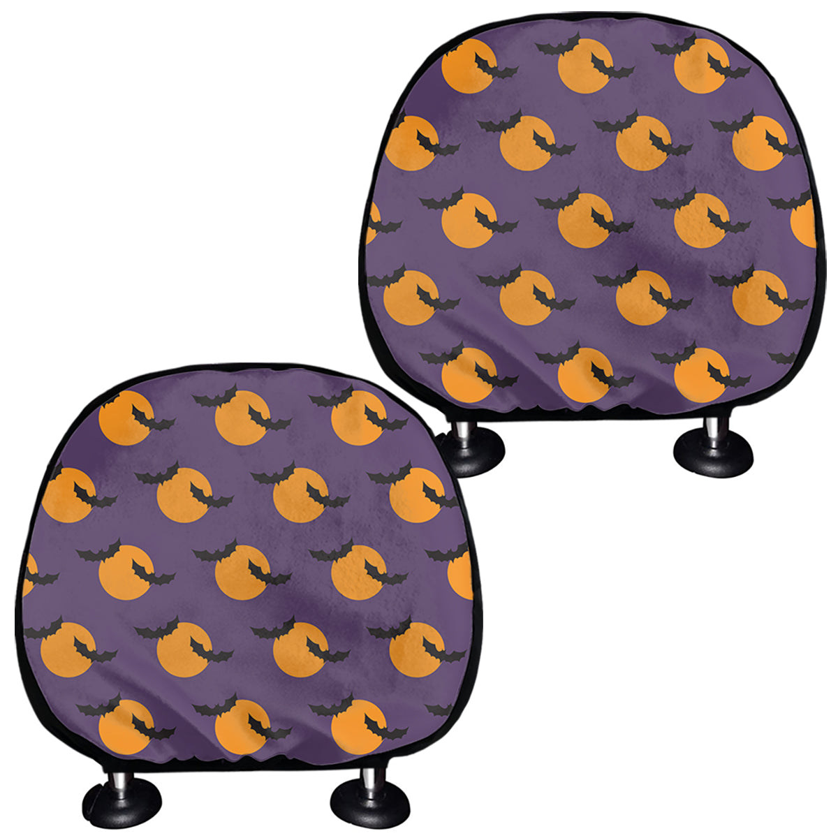 Halloween Bat And Moon Pattern Print Car Headrest Covers