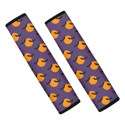Halloween Bat And Moon Pattern Print Car Seat Belt Covers