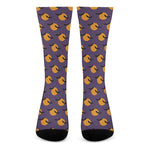 Halloween Bat And Moon Pattern Print Crew Socks