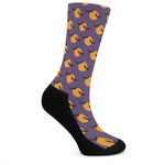 Halloween Bat And Moon Pattern Print Crew Socks