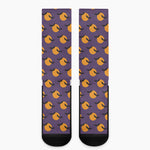 Halloween Bat And Moon Pattern Print Crew Socks