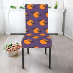 Halloween Bat And Moon Pattern Print Dining Chair Slipcover