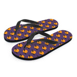 Halloween Bat And Moon Pattern Print Flip Flops