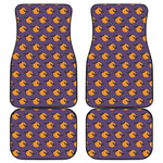 Halloween Bat And Moon Pattern Print Front and Back Car Floor Mats