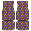 Halloween Bat And Moon Pattern Print Front and Back Car Floor Mats