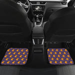 Halloween Bat And Moon Pattern Print Front and Back Car Floor Mats