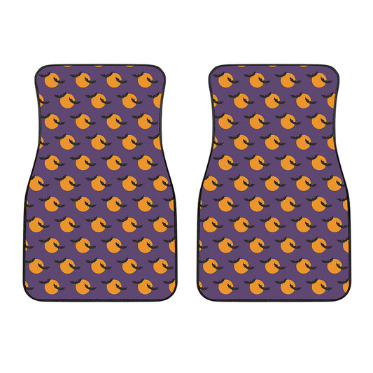 Halloween Bat And Moon Pattern Print Front Car Floor Mats