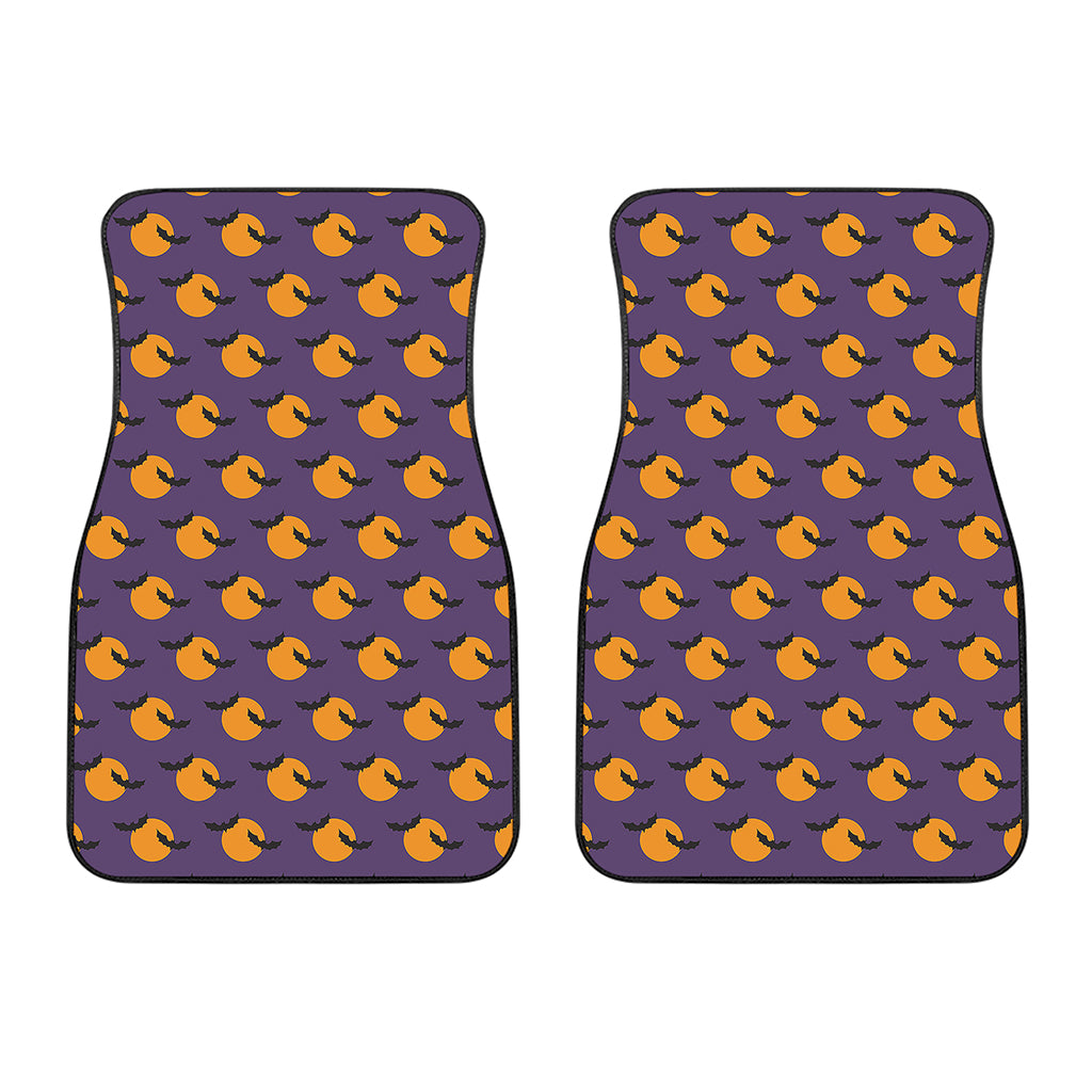 Halloween Bat And Moon Pattern Print Front Car Floor Mats