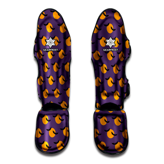 Halloween Bat And Moon Pattern Print Muay Thai Shin Guard