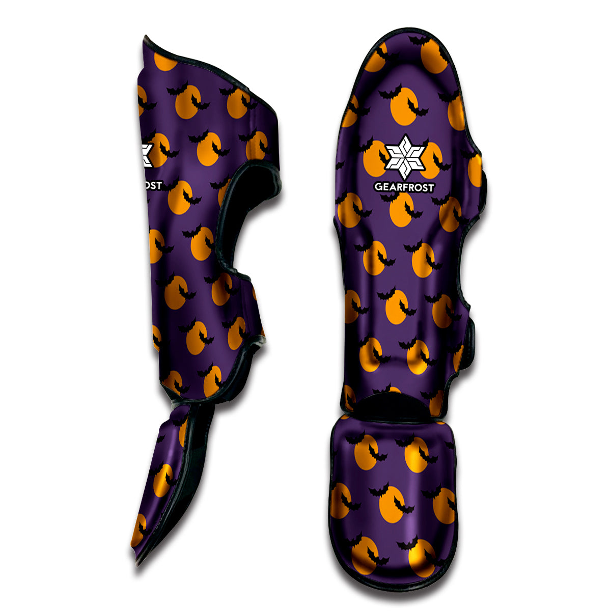 Halloween Bat And Moon Pattern Print Muay Thai Shin Guard