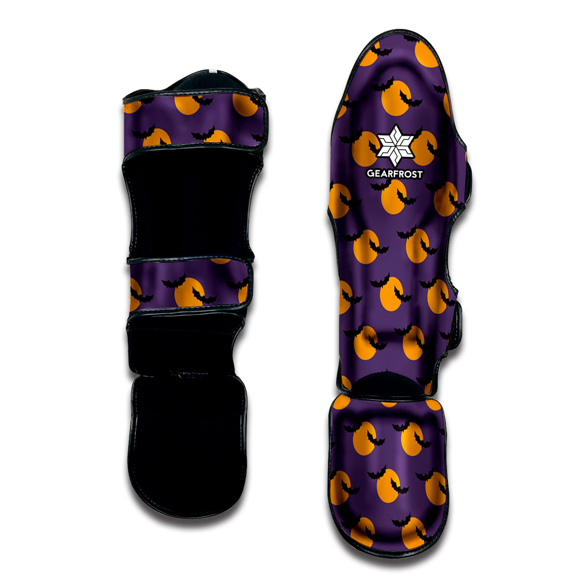 Halloween Bat And Moon Pattern Print Muay Thai Shin Guard