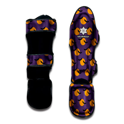 Halloween Bat And Moon Pattern Print Muay Thai Shin Guard