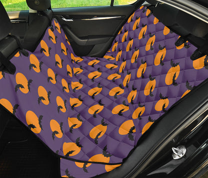 Halloween Bat And Moon Pattern Print Pet Car Back Seat Cover