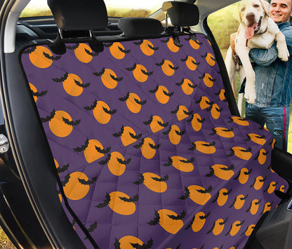 Halloween Bat And Moon Pattern Print Pet Car Back Seat Cover