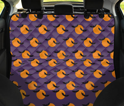 Halloween Bat And Moon Pattern Print Pet Car Back Seat Cover