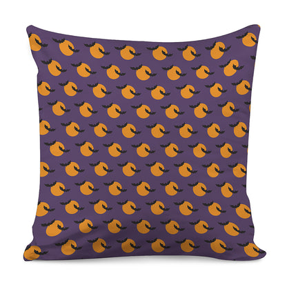 Halloween Bat And Moon Pattern Print Pillow Cover
