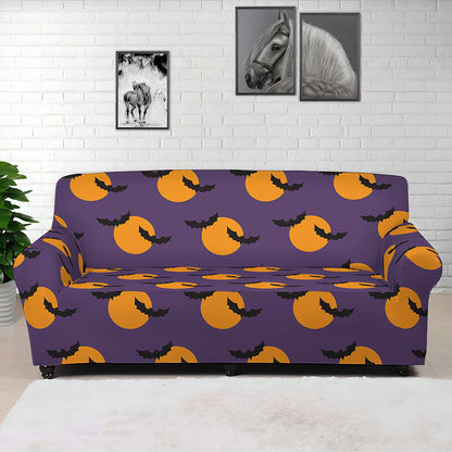 Halloween Bat And Moon Pattern Print Sofa Cover