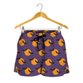 Halloween Bat And Moon Pattern Print Women's Shorts