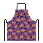 Halloween Bat And Pumpkin Pattern Print Apron