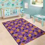 Halloween Bat And Pumpkin Pattern Print Area Rug