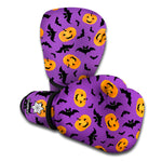 Halloween Bat And Pumpkin Pattern Print Boxing Gloves
