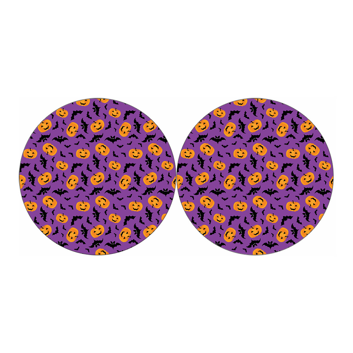 Halloween Bat And Pumpkin Pattern Print Car Coasters
